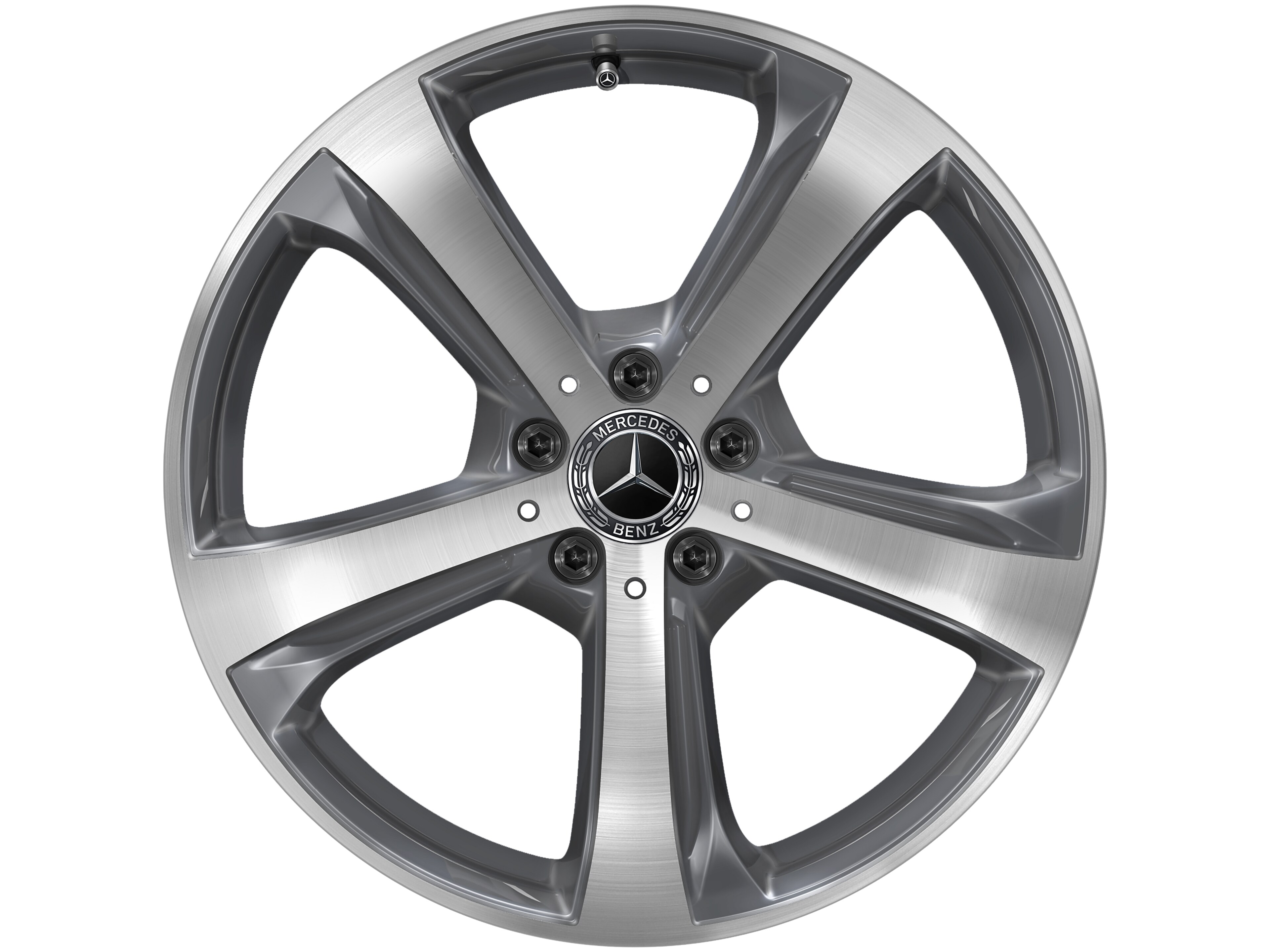 Kolo s 5 paprsky, 45,7 cm (18 palce) - 8 J x 19 ET 41, tremolit metalický, soustružené do lesku