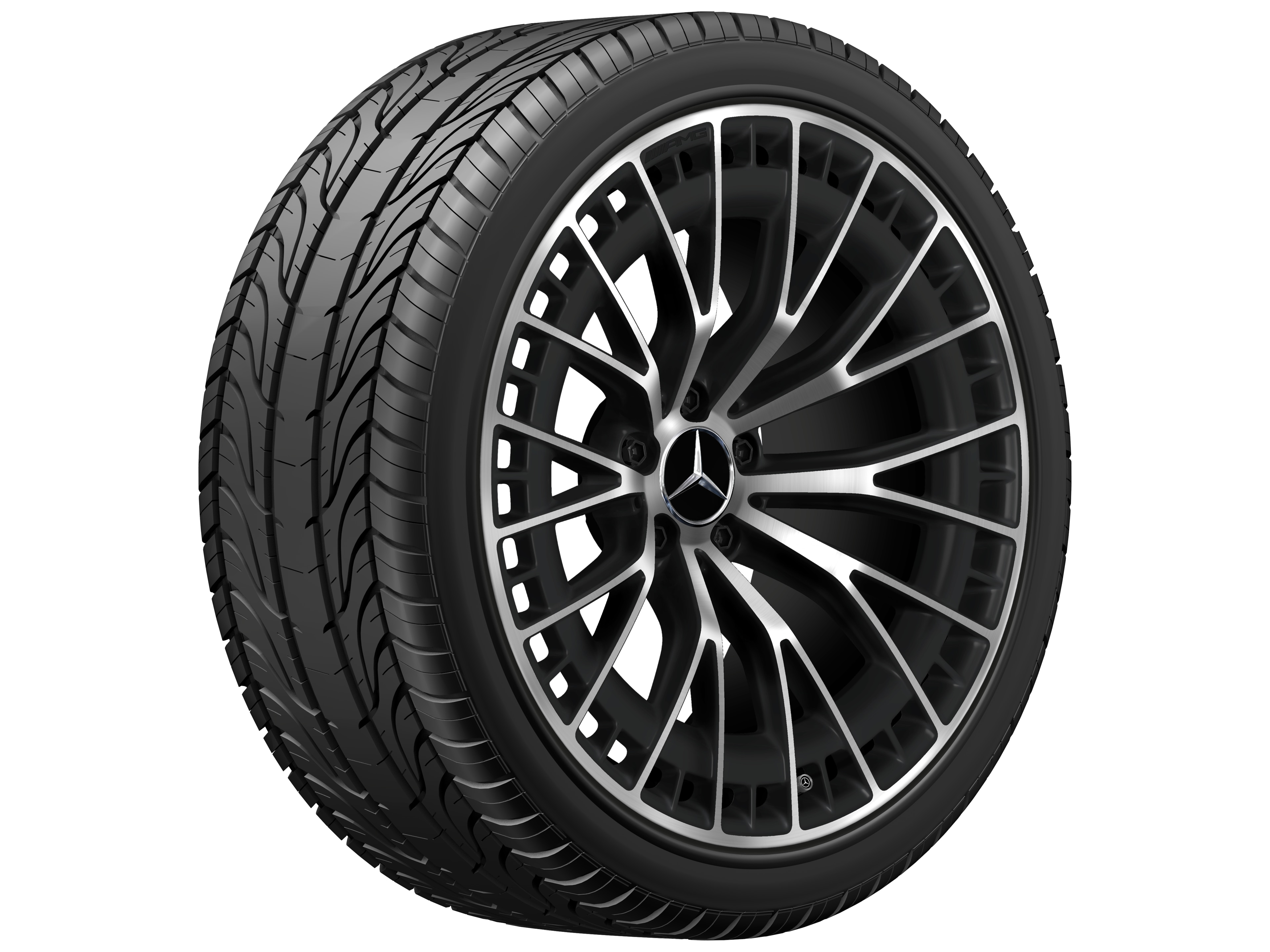 Kolo AMG z lehkých slitin, v provedení Y-spoke, 50,8 cm (20 palců) - 9,5 J x 20 ET 19, černá matná, soustružené do lesku