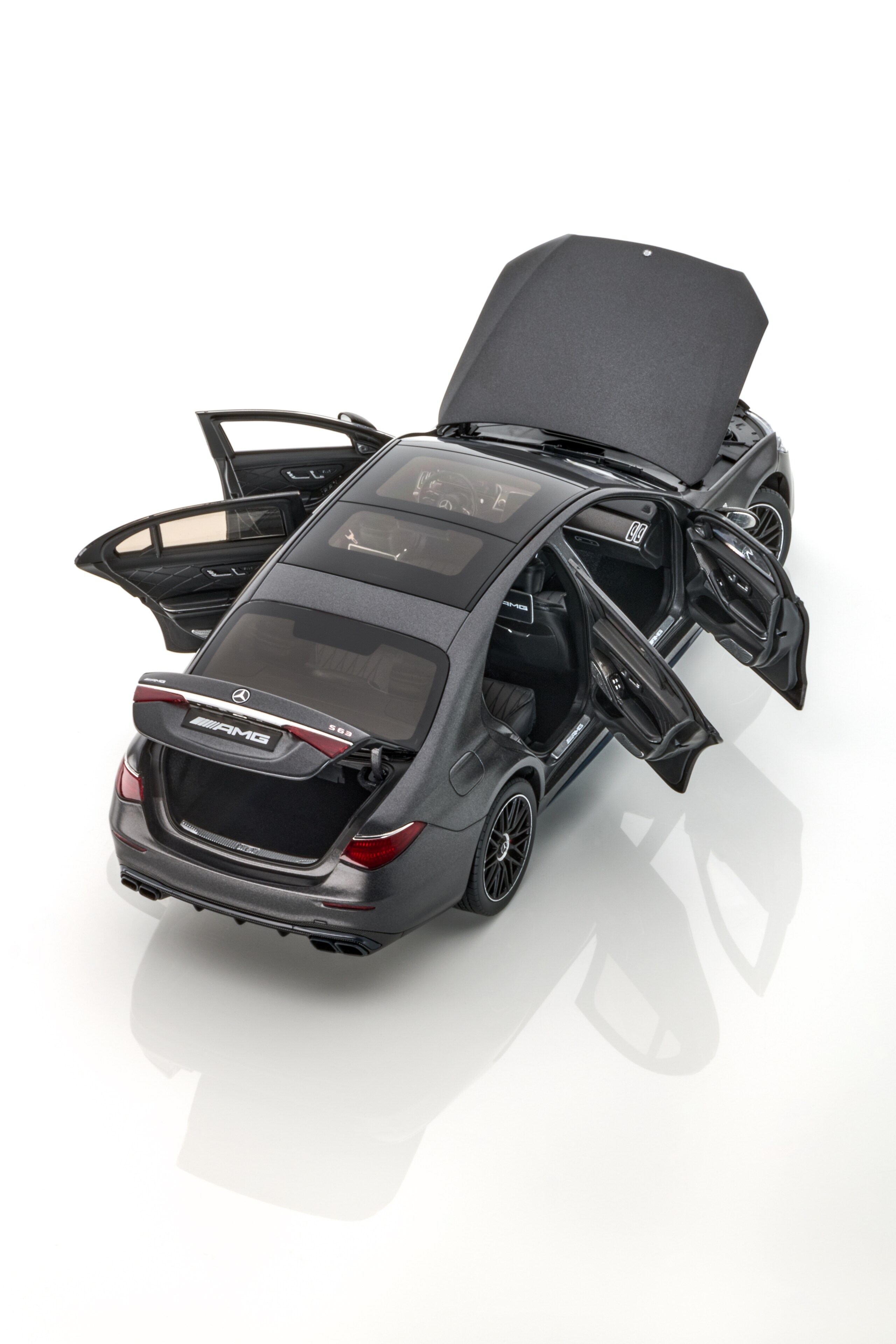 Mercedes-AMG S 63, E PERFORMANCE, V223 - MANUFAKTUR šedá graphite magno, NZG, 1:18