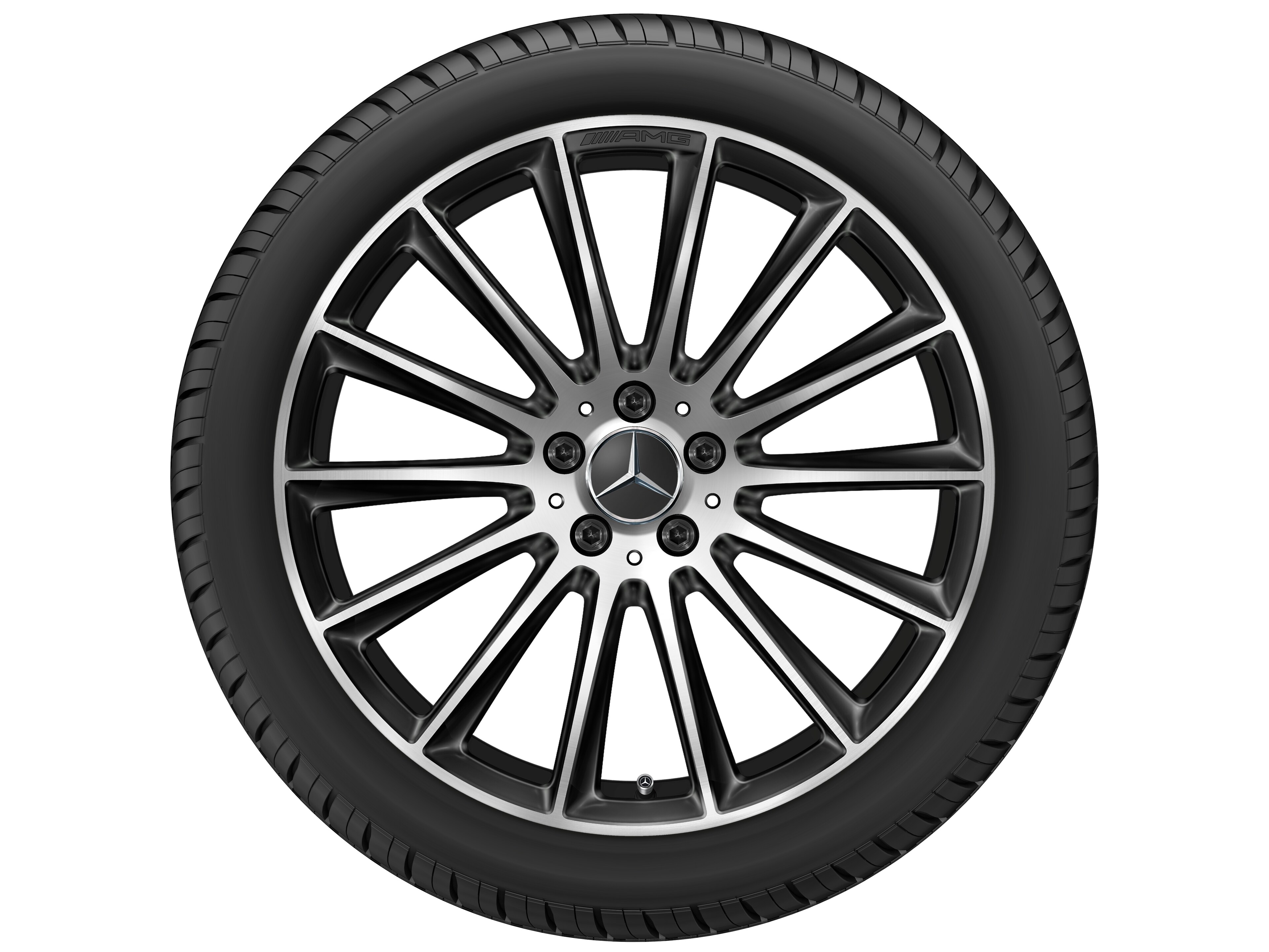 Vícepaprskové kolo AMG, 50,8 cm (20 palců) - 9 J x 20 ET 34, černá, soustružené do lesku