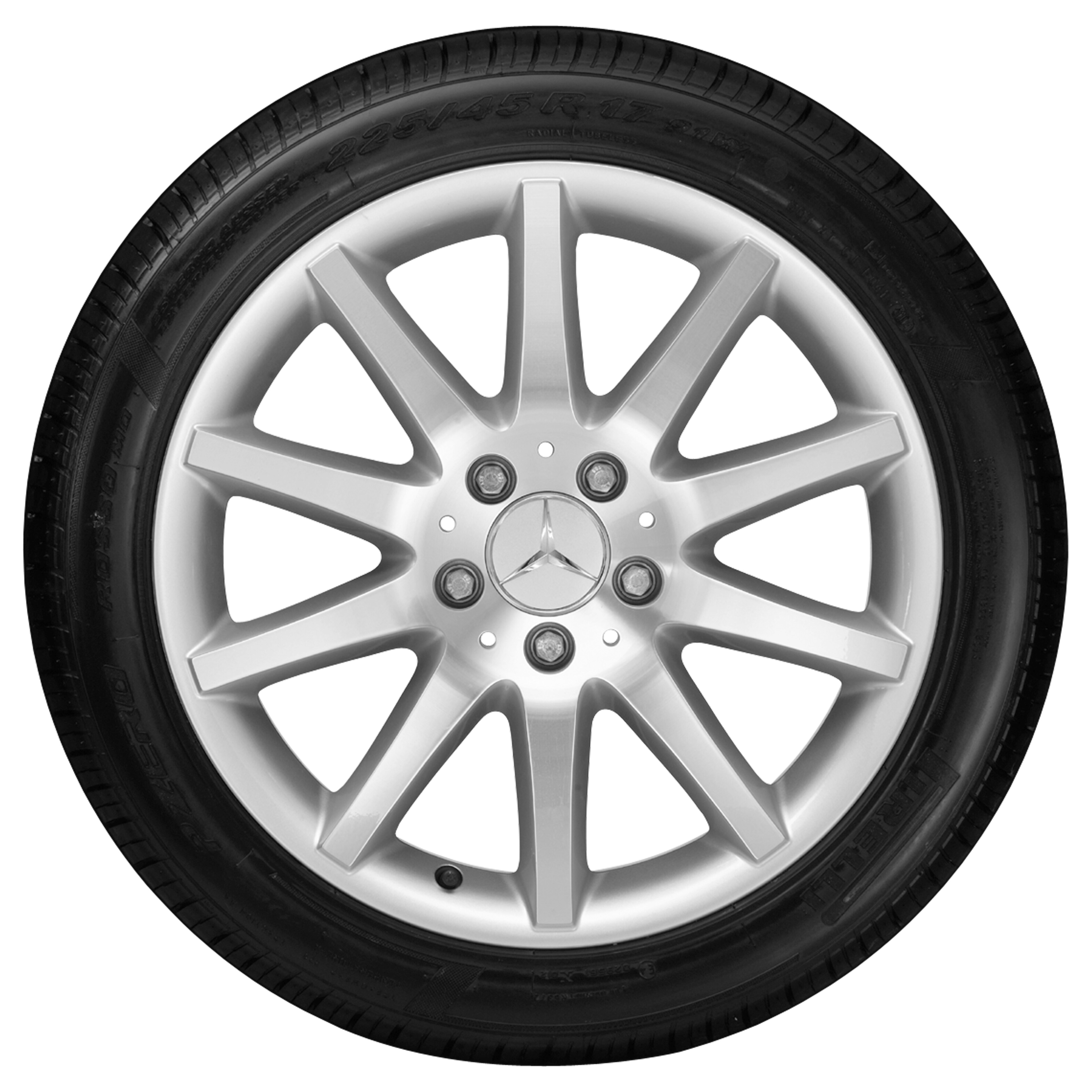 Kolo s 5 paprsky, 43,2 cm (17 palců) - 8,5 J x 17 ET 30, titanová stříbrná