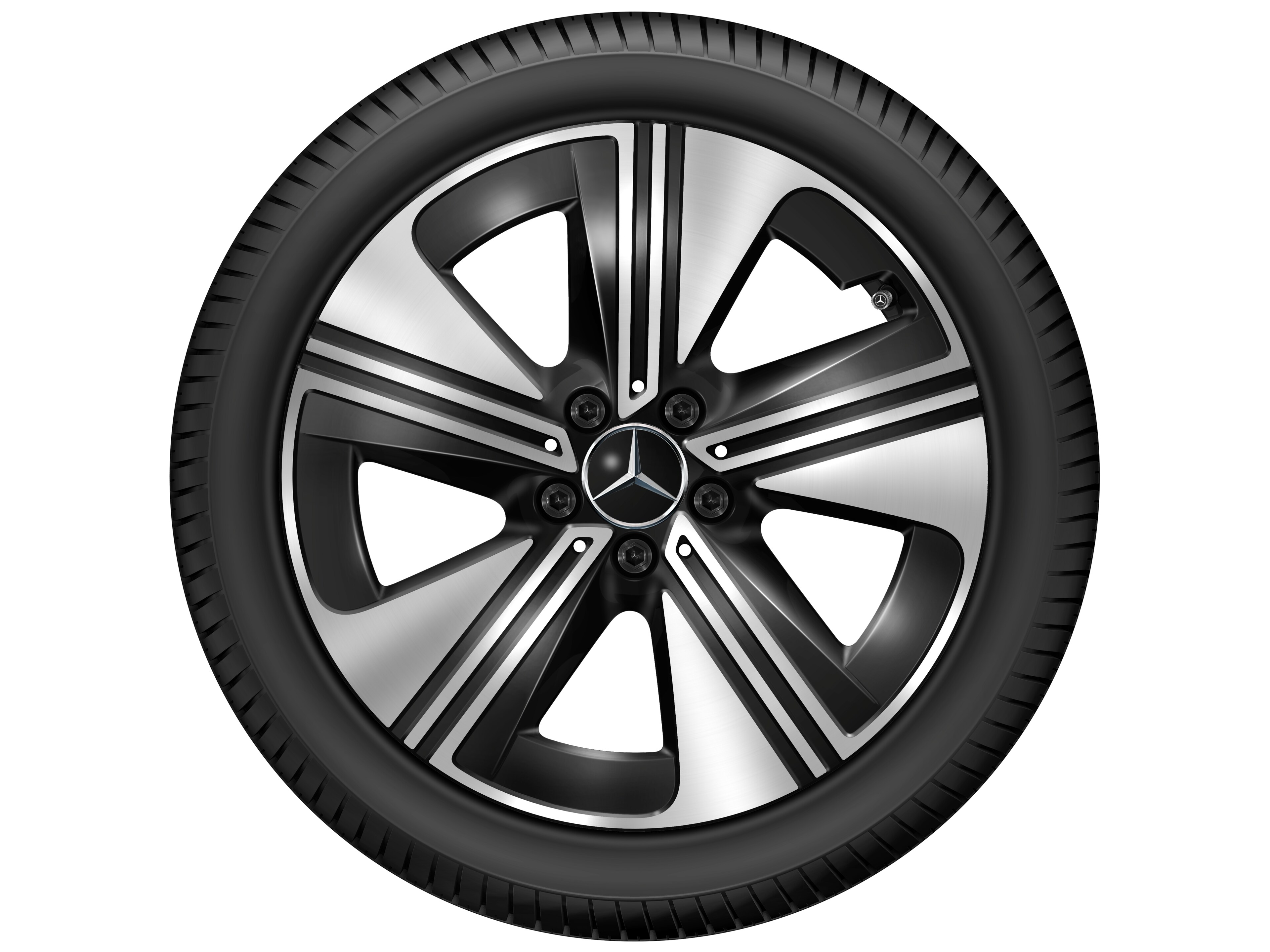 Kolo s 5 paprsky, Aero, 45,7 cm (18 palce) - 7,5 J x 18 ET 48,4, černá, soustružené do lesku