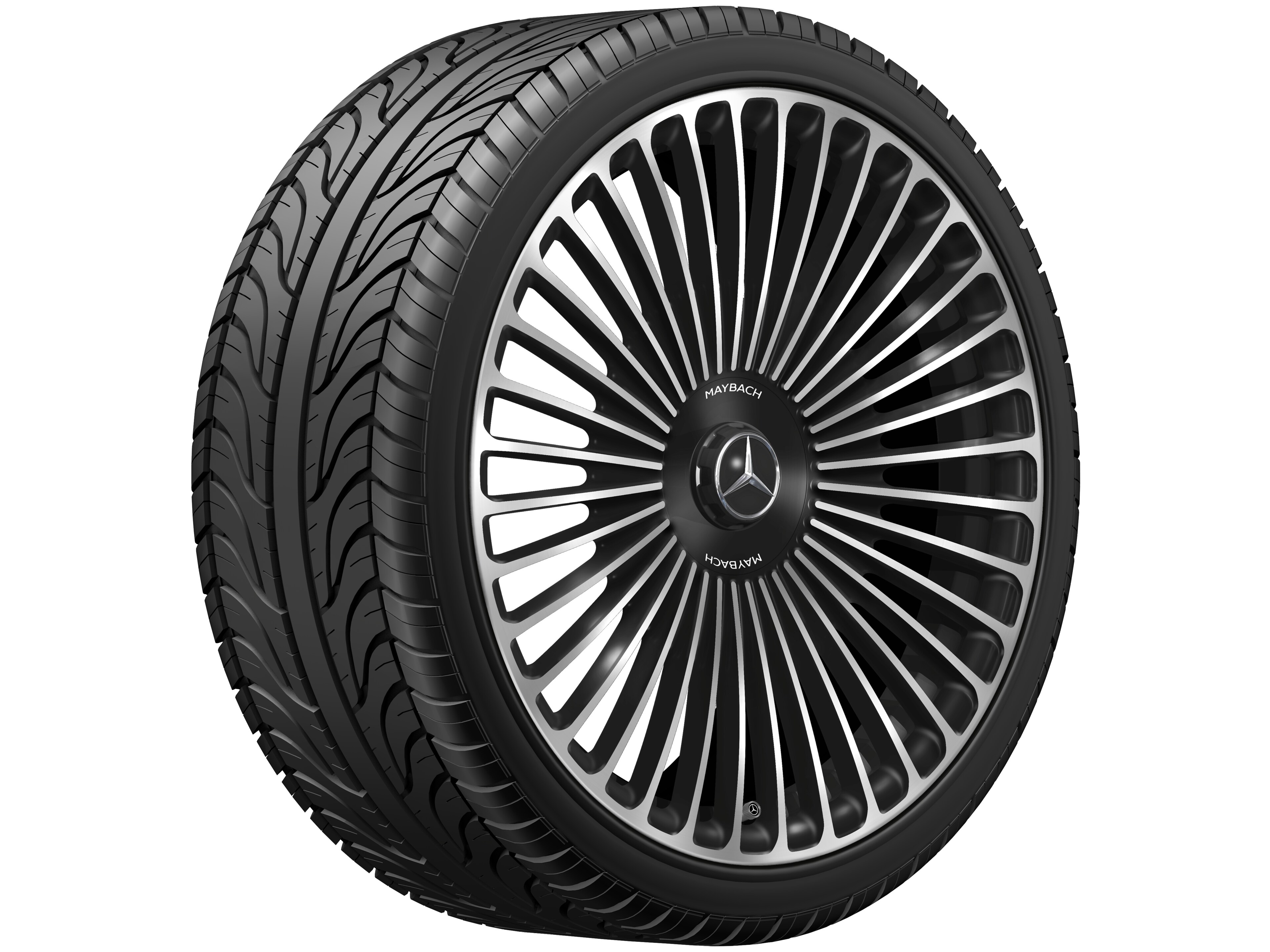Kované kolo AMG ve vícepaprskovém provedení, 53,3 cm (21 palců) - 9,5 J x 21 ET 56,1, černá, soustružené do lesku