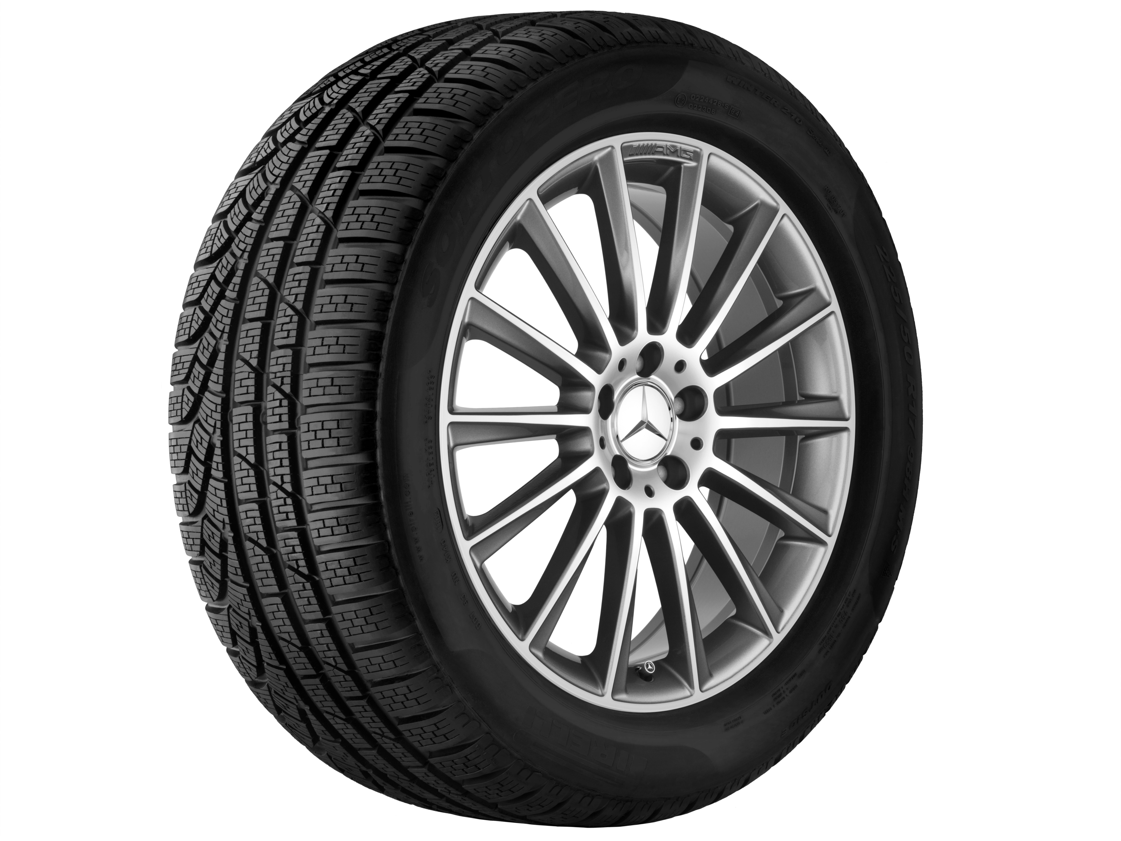 Vícepaprskové kolo AMG, 50,8 cm (20 palců), soustružené do lesku - 8 J x 20 ET 33, šedá Himalaya, soustružené do lesku