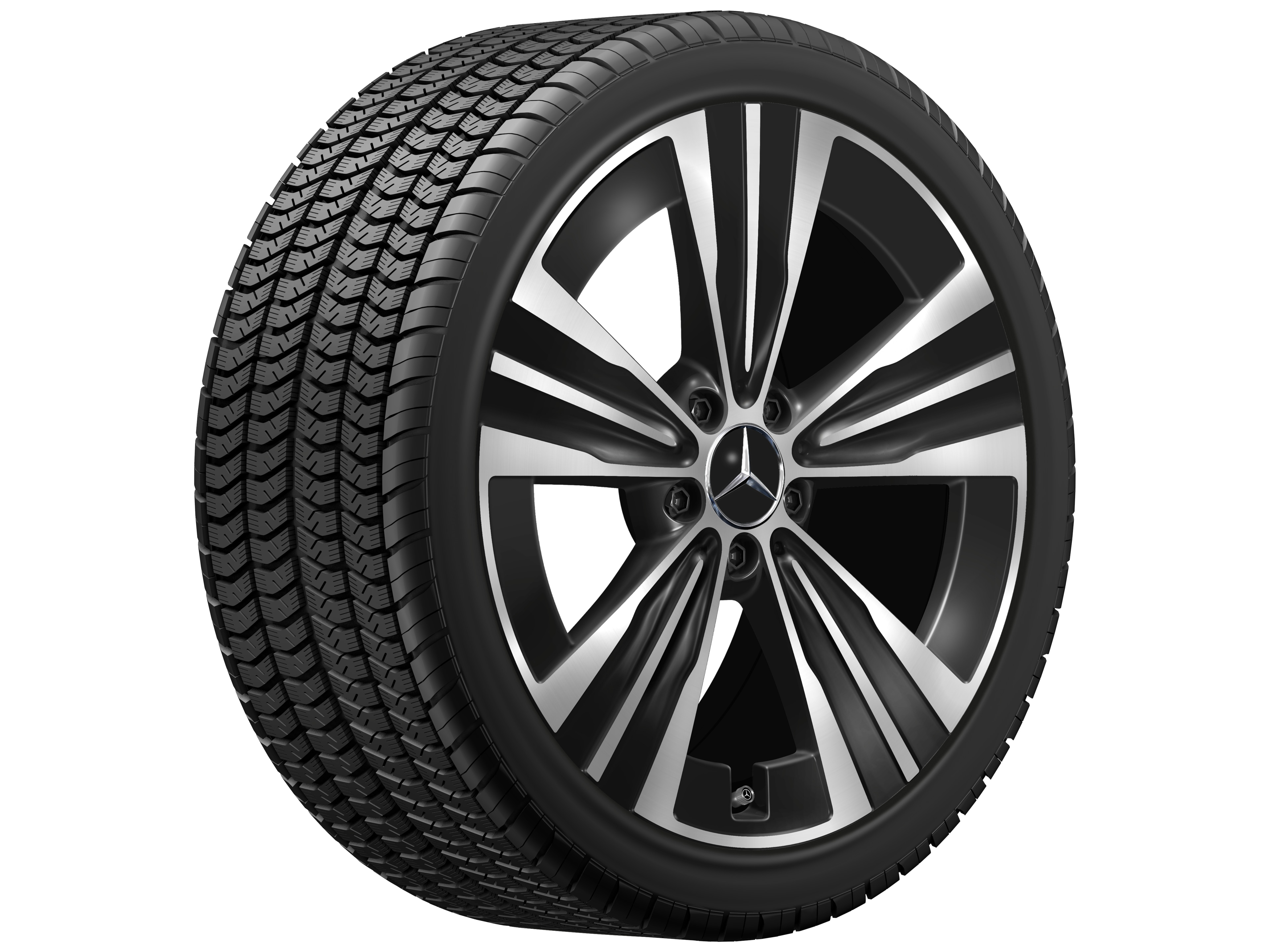 Kolo s 5 otvory, Aero, 48,3 cm (19 palců) - 7,5 J x 19 ET 48,4, černá, soustružené do lesku