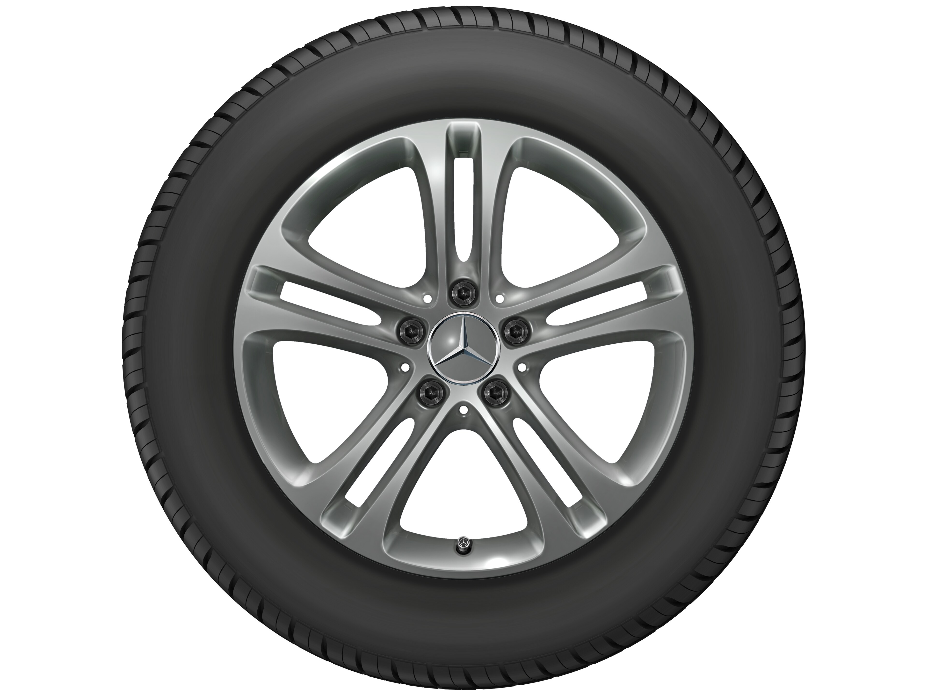 Kolo s 5 dvojitými paprsky, 43,2 cm (17 palců) - 6,5 J x 17 ET 44, šedá Himalaya, lakované
