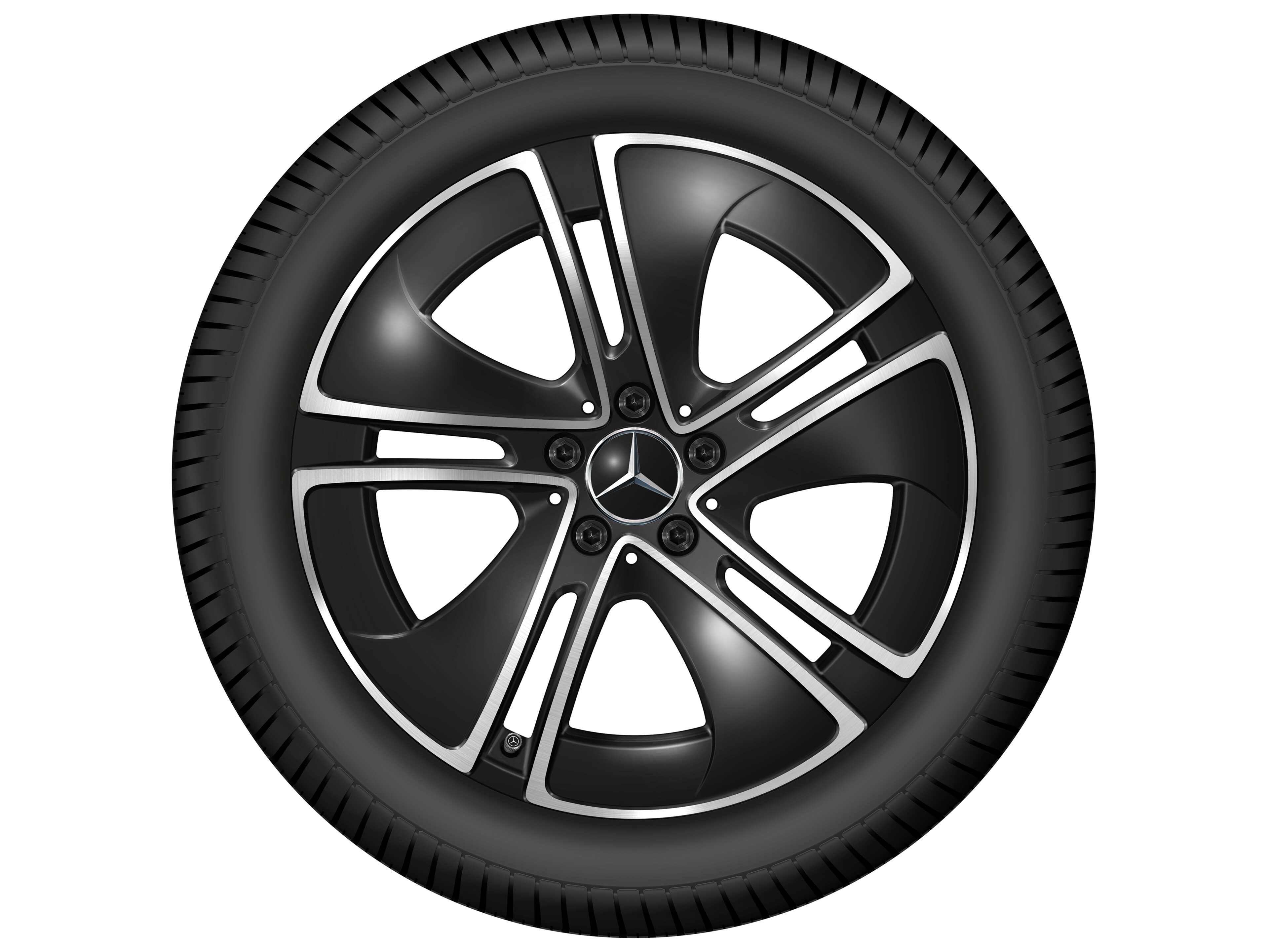 Kolo s 5 paprsky, Aero, 48,3 cm (19 palců) - 8 J x 19 ET 45,1, černá, soustružené do lesku