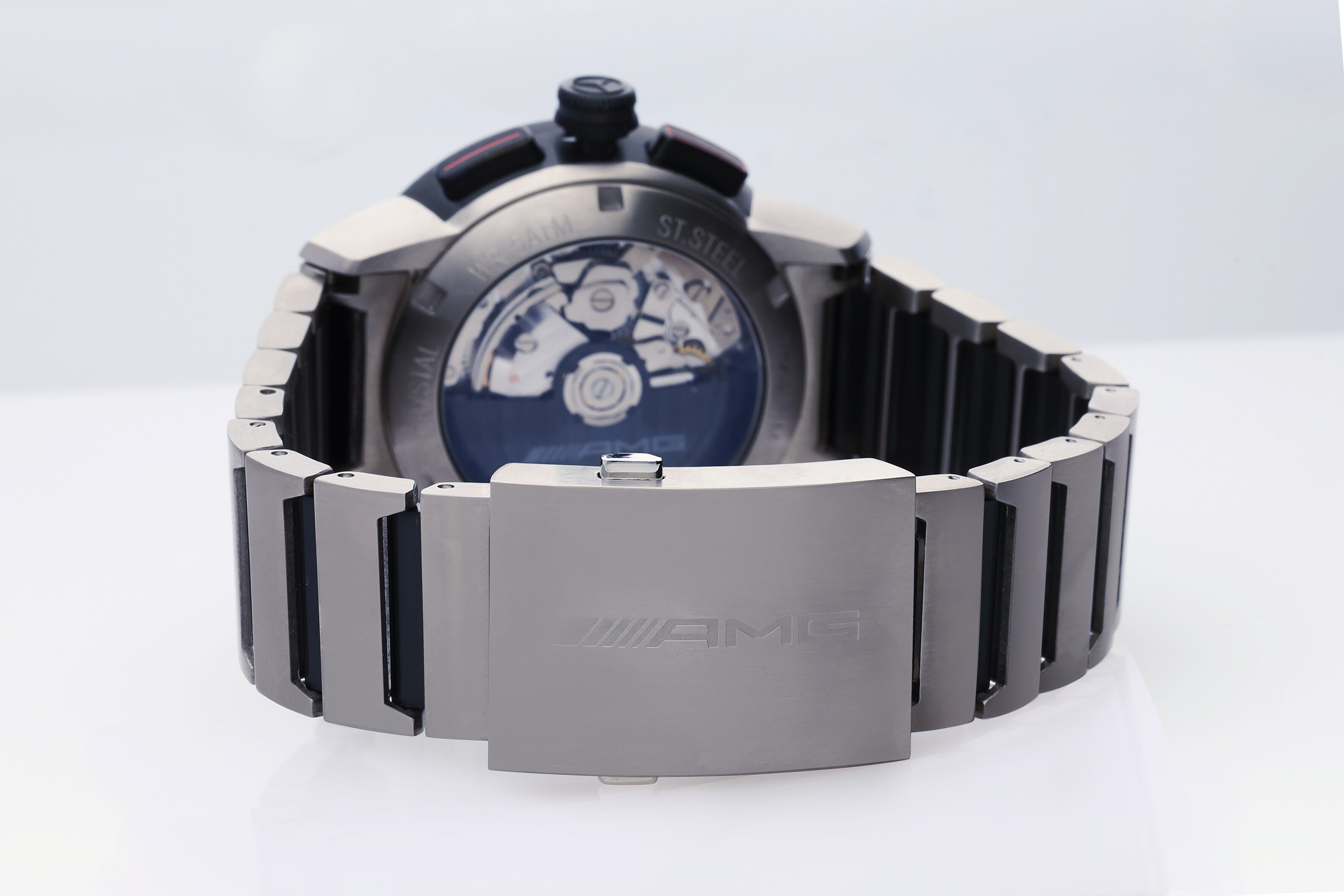 Automatický chronograf AMG, Muži, Business - černá / anthracite / červená, Nerezová ocel / Titan