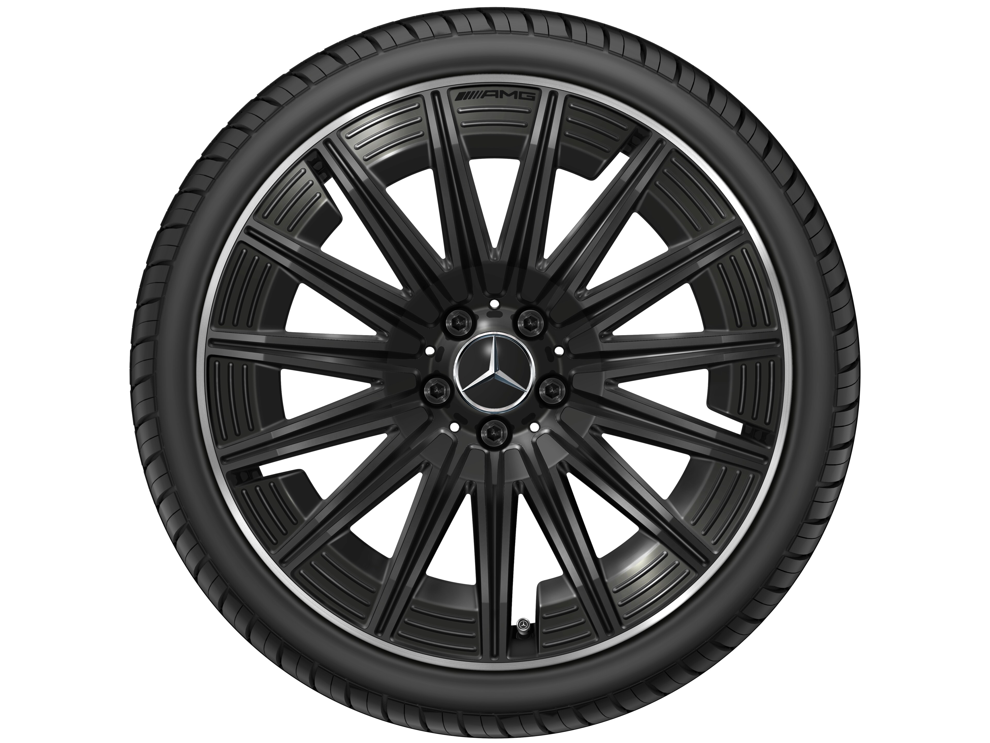 Vícepaprskové kolo AMG, 50,8 cm (20 palců), Okraj ráfku leštěný - 9 J x 20 ET 60,5, černá, Okraj ráfku leštěný