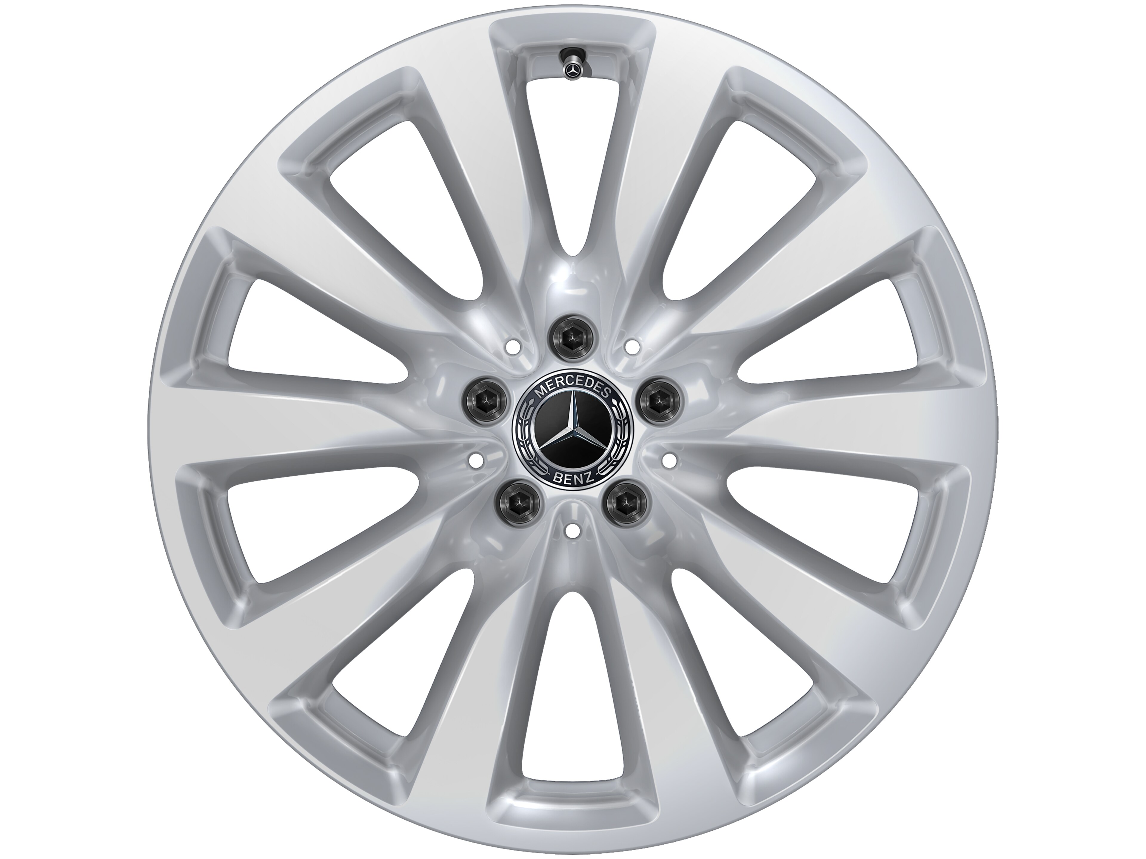 Kolo s 10 paprsky, 48,3 cm (19 palců) - 8 J x 19 ET 38, stříbrná vanadium