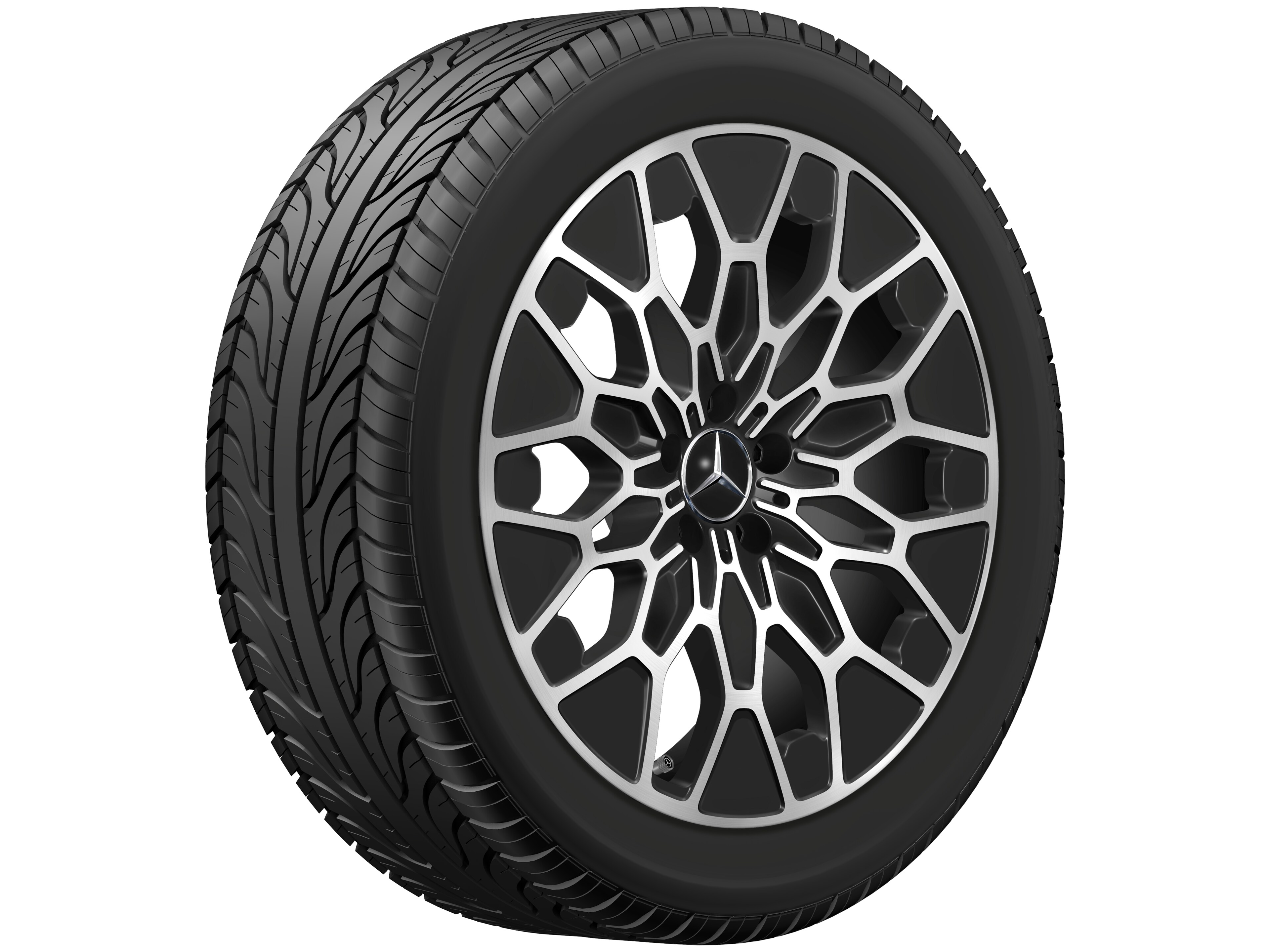 Kolo s 10 paprsky tvaru Y, Aero, 50,8 cm (20 palců) - 8 J x 20 ET 32,7, černá, soustružené do lesku