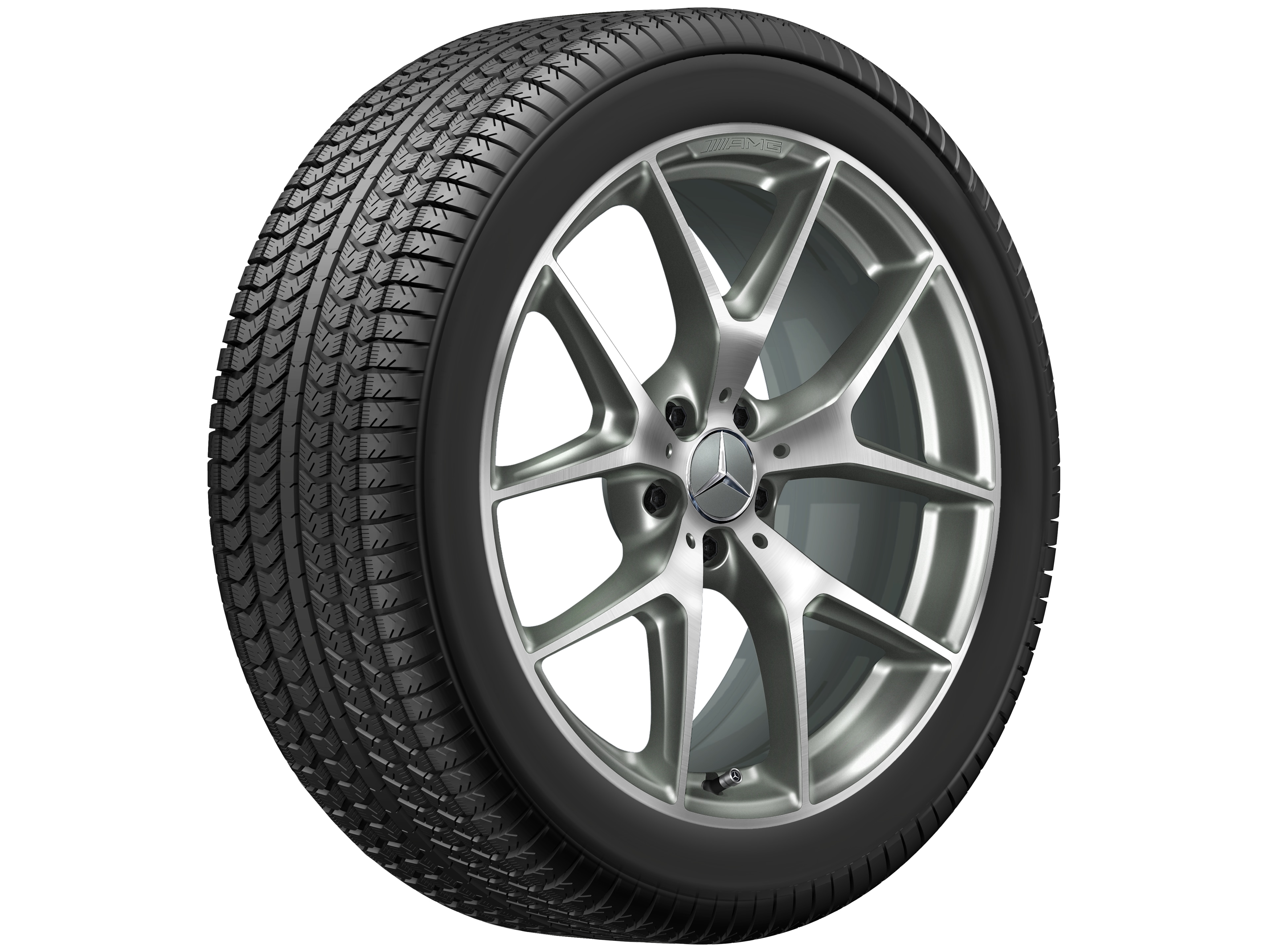Kolo AMG se zkříženými paprsky, 50,8 cm (20 palců) - 8,5 J x 20 ET 40, šedá titanium, soustružené do lesku
