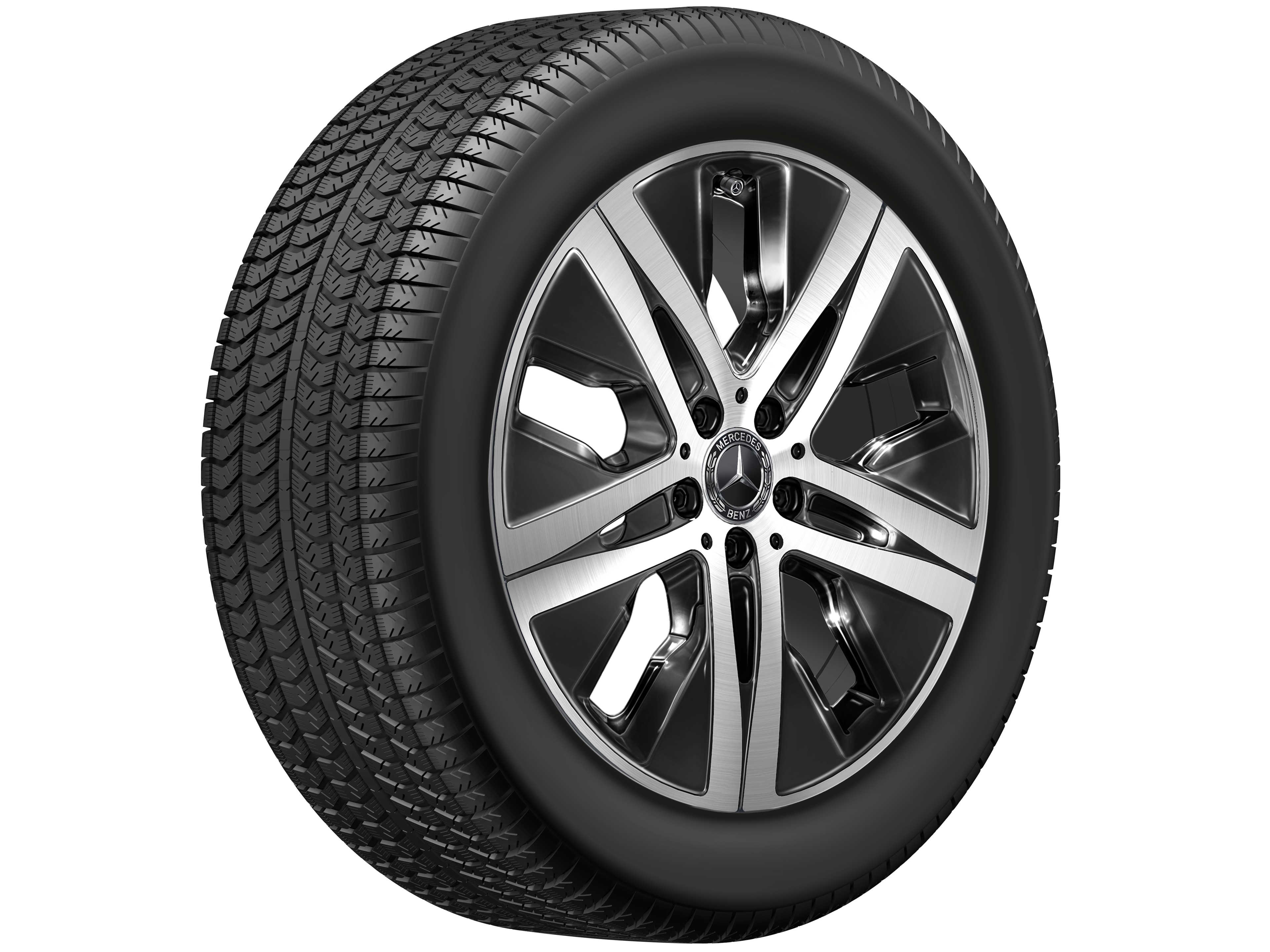 Kolo s 5 otvory, Aero, 48,3 cm (19 palců), soustružené do lesku - 8 J x 19 ET 61, černá, soustružené do lesku