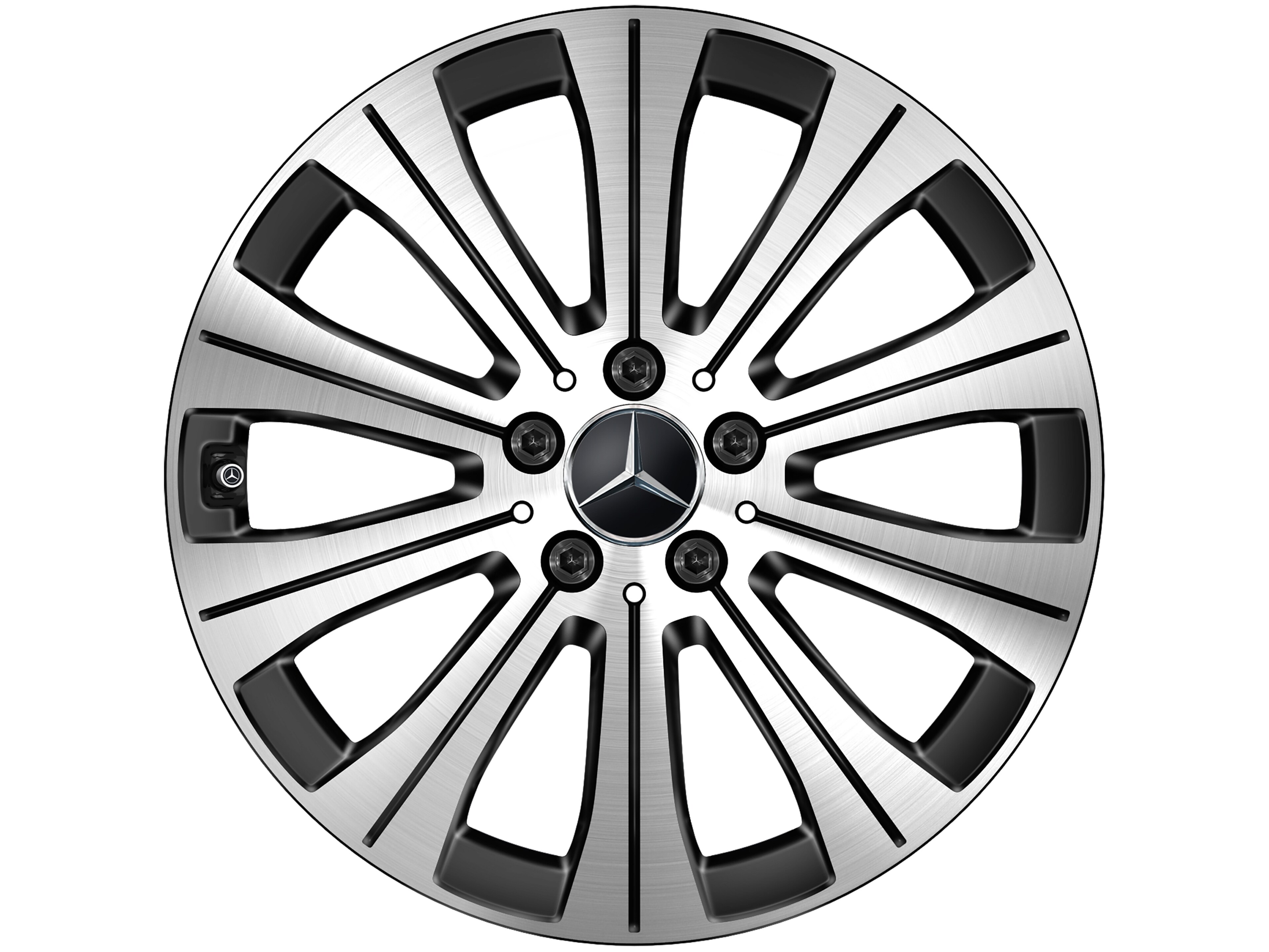 Kolo s 10 paprsky, 45,7 cm (18 palce) - 6,5 J x 18 ET 44,5, černá, soustružené do lesku
