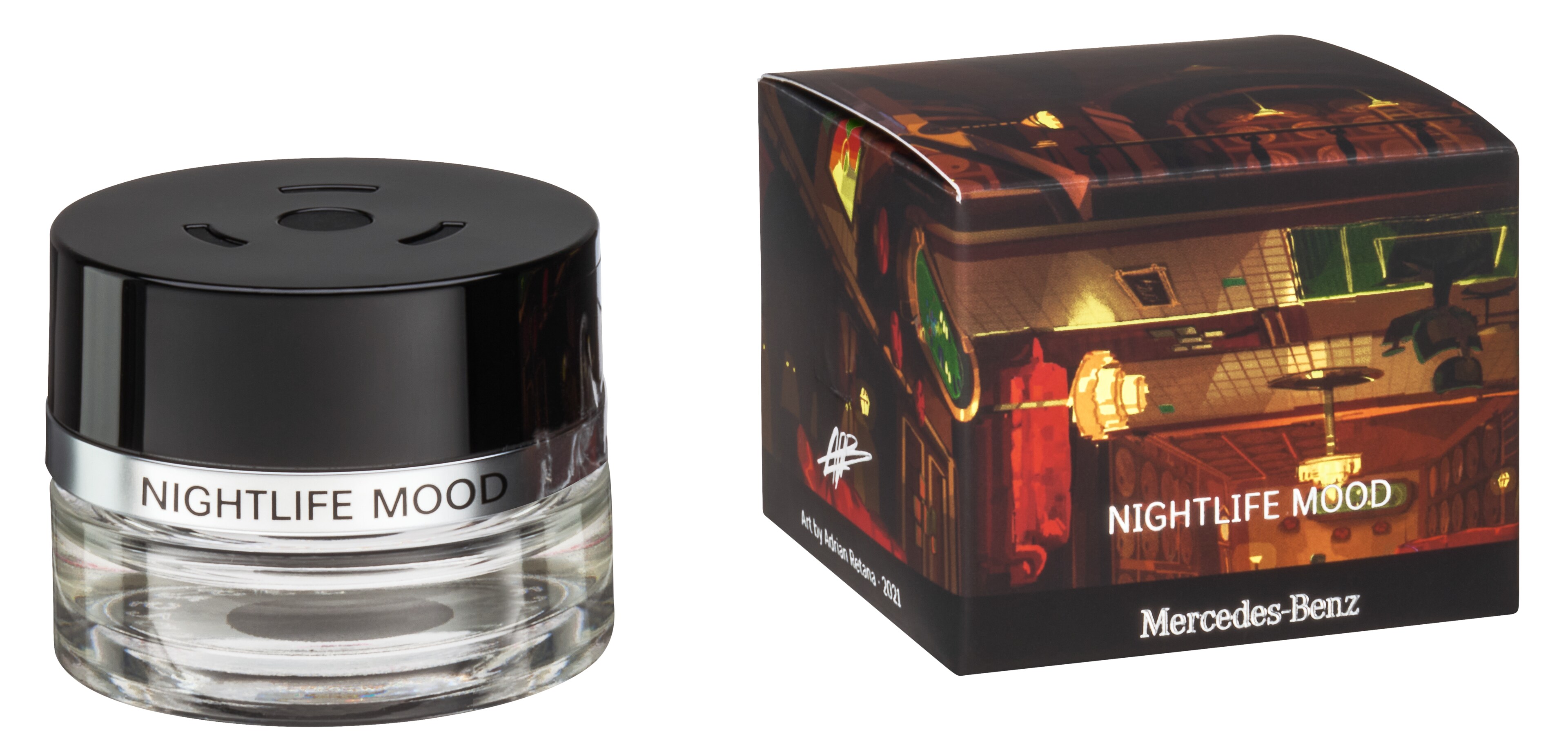 Flakon, NIGHTLIFE MOOD - transparentní / černá, Sklo, 15 ml