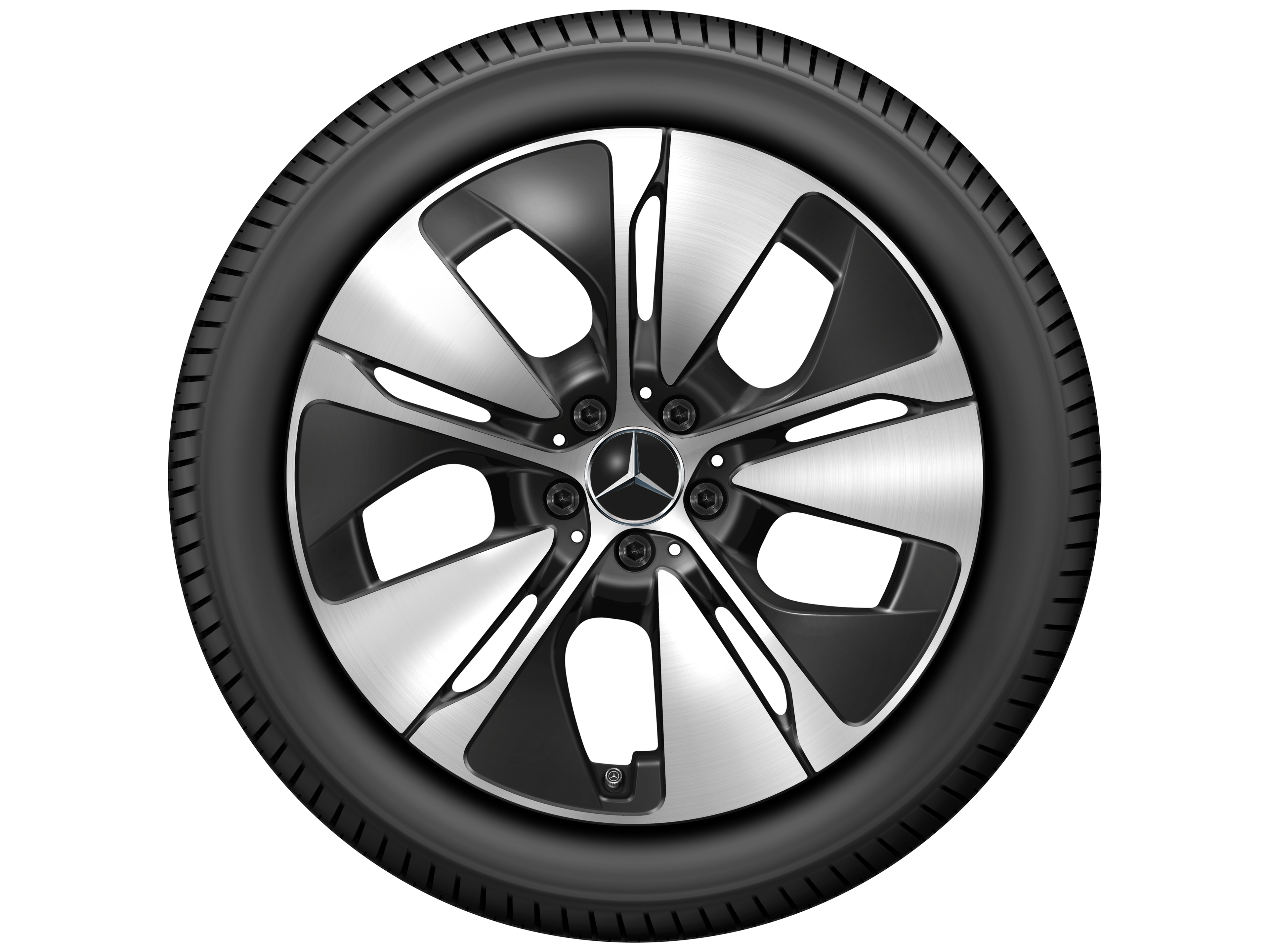 Kolo s 5 paprsky, Aero, 48,3 cm (19 palců) - 8,5 J x 19 ET 35,5, černá, soustružené do lesku
