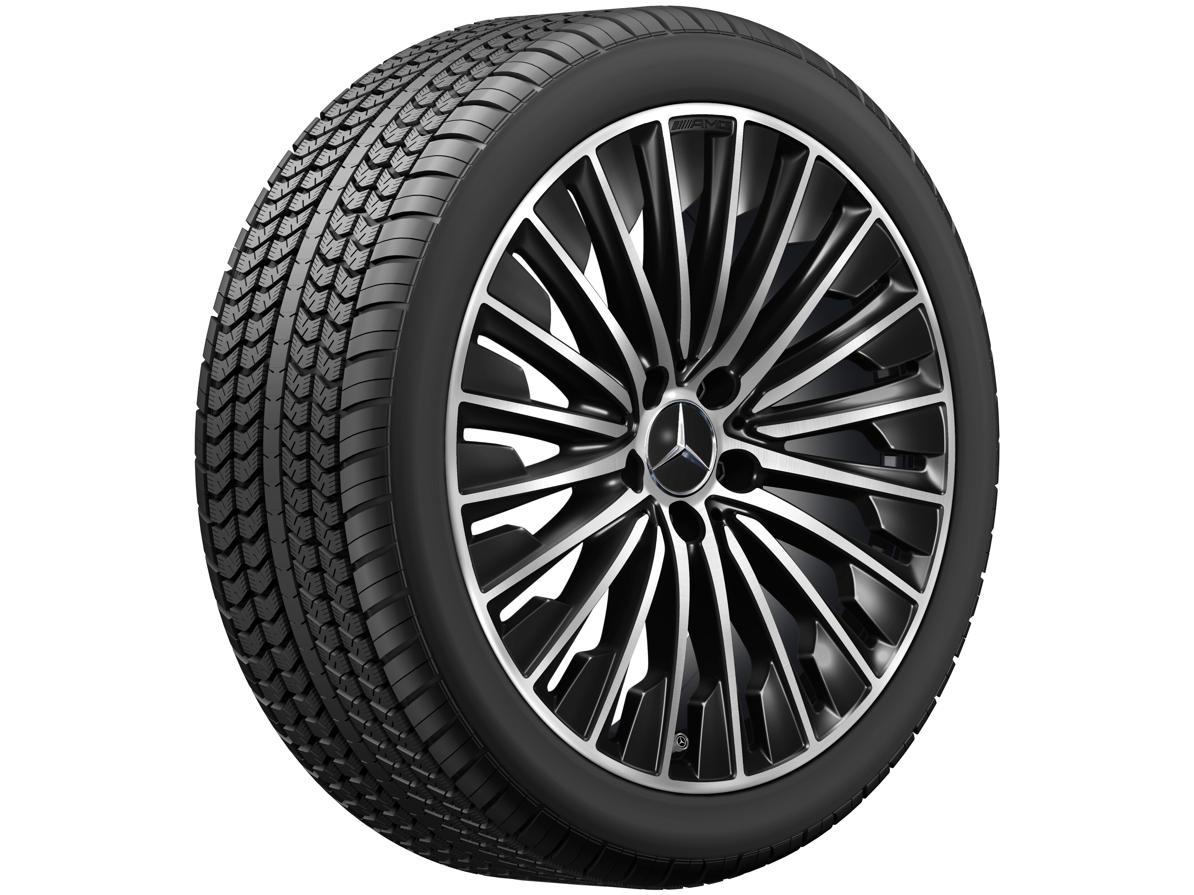 Vícepaprskové kolo AMG, 48,3 cm (19 palců) - 9 J x 19 ET 60,5, černá, soustružené do lesku