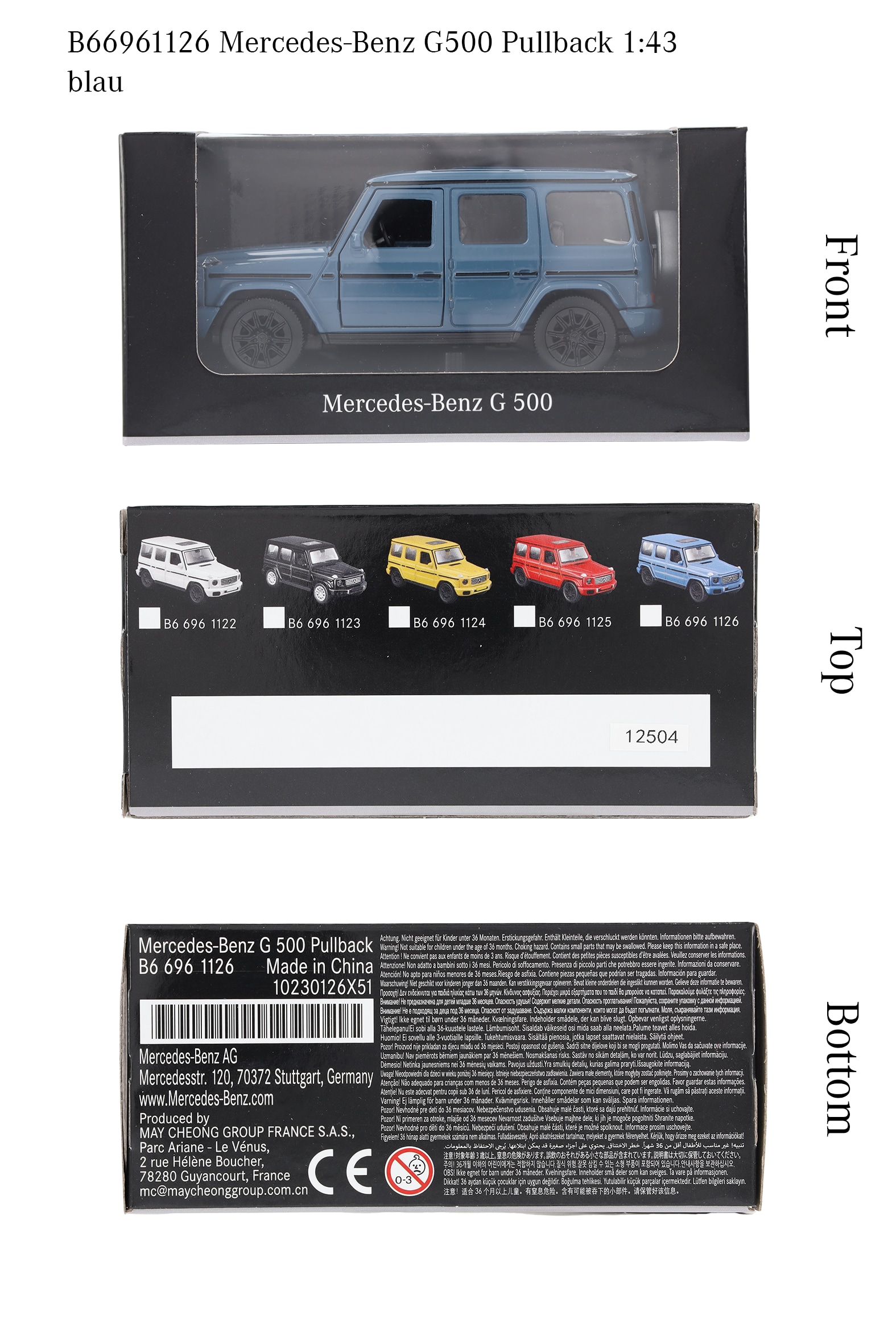 G-Class, Terénní vozidlo, W465, Zpětný tah - MANUFAKTUR modrá vintage uni, Heinrich Bauer, 1:43