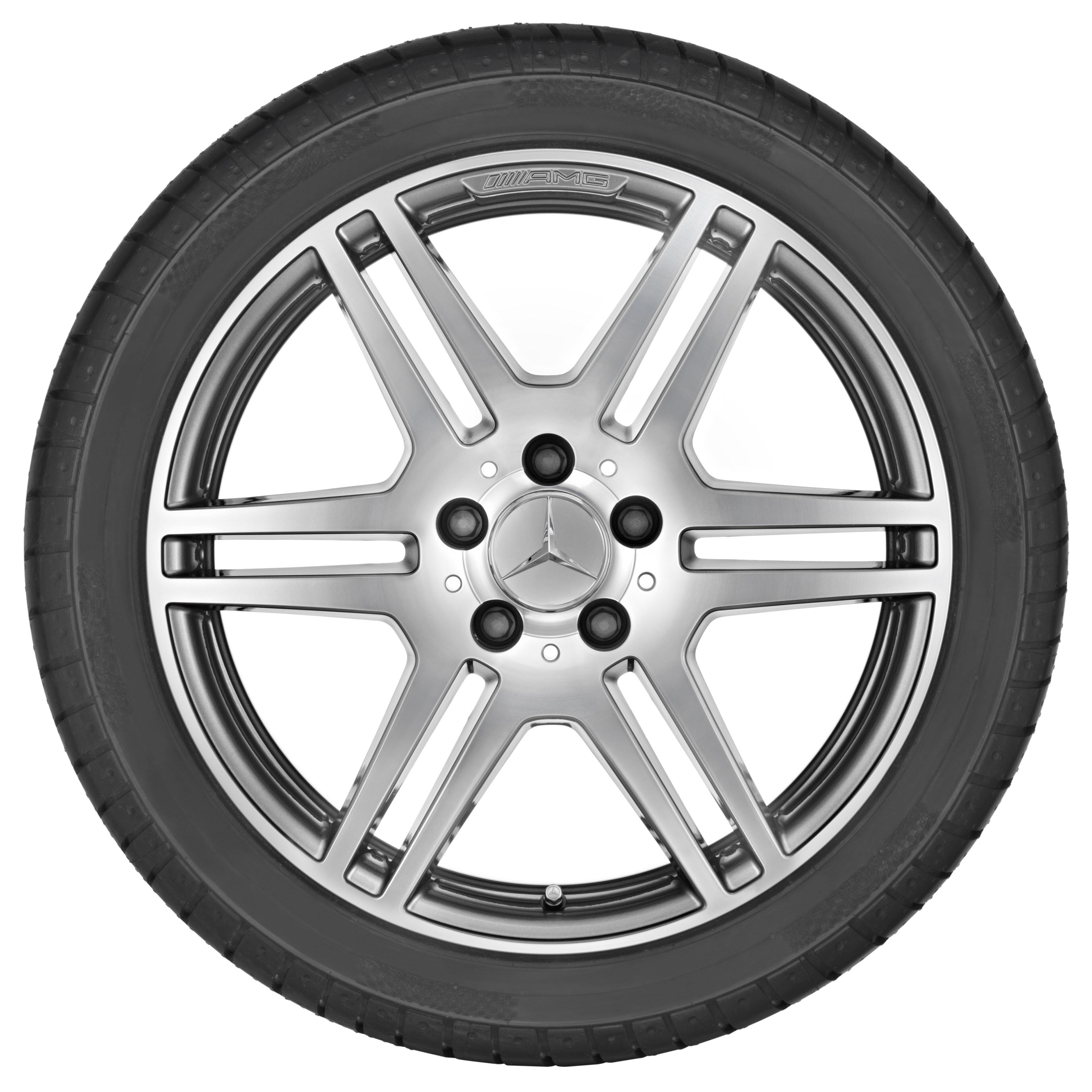 Kolo AMG s 6 dvojitými paprsky, 45,7 cm (18 palce) - 8 J x 18 ET 45, šedá titanium, soustružené do lesku
