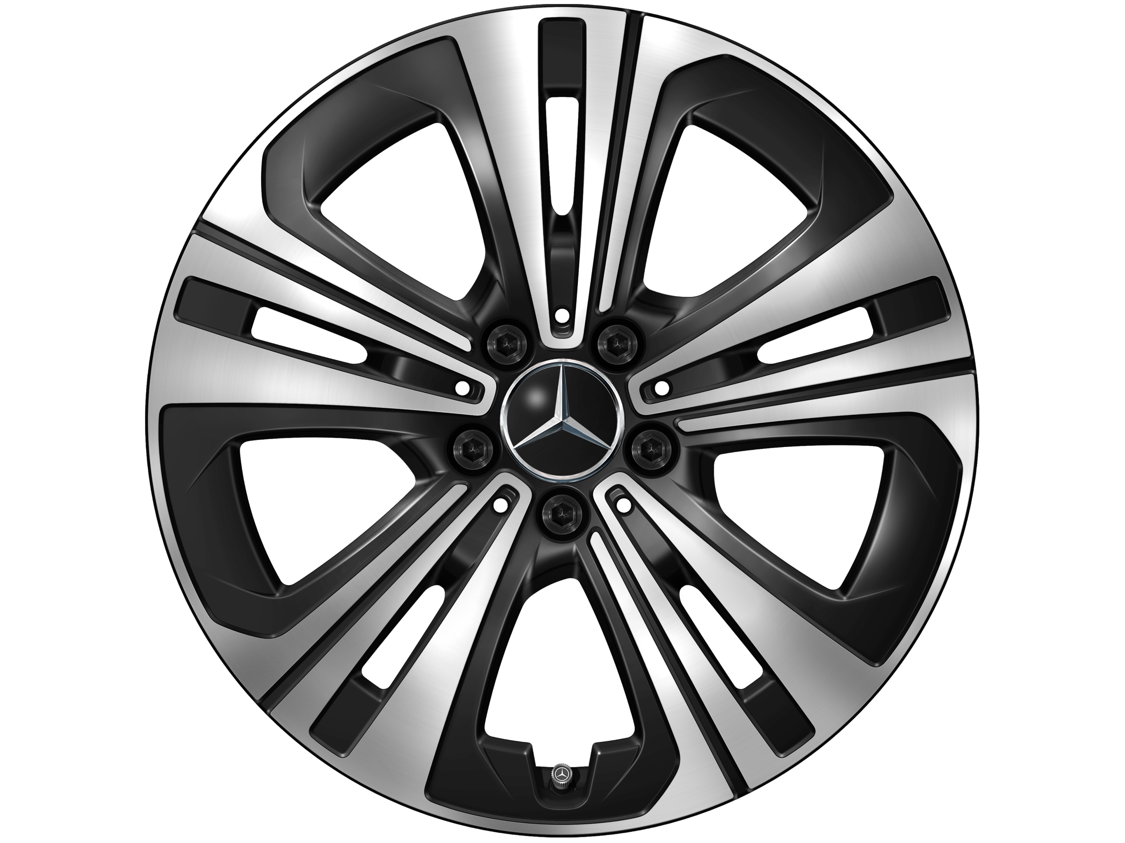 Kolo s 5 dvojitými paprsky, Aero, 45,7 cm (18 palce) - 7,5 J x 18 ET 48,4, černá, soustružené do lesku